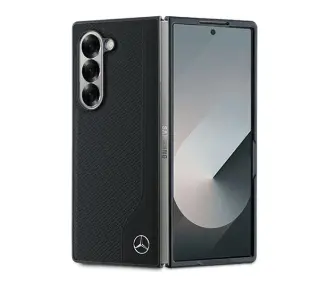 Mercedes-Benz Leather Wood MagSafe do Galaxy Z Fold 6 Czarny