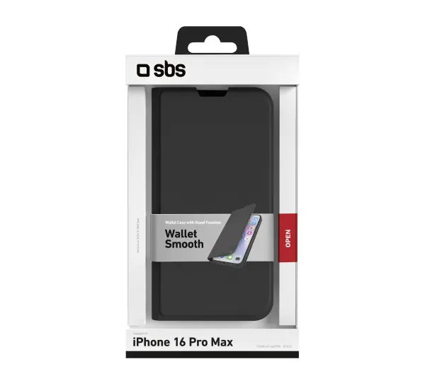 SBS Smooth Wallet TEWALIP1667PK do iPhone 16 Pro Max Czarny