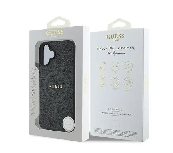 Guess hardcase 4G Ring Classic Logo MagSafe do iPhone 16 Plus Czarny