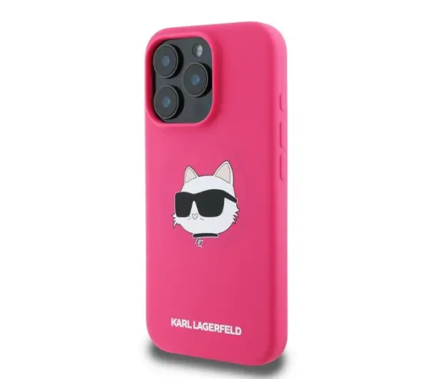 Karl Lagerfeld hardcase Silicone Choupette Head Print MagSafe iPhone 16 Pro Max Fuksja