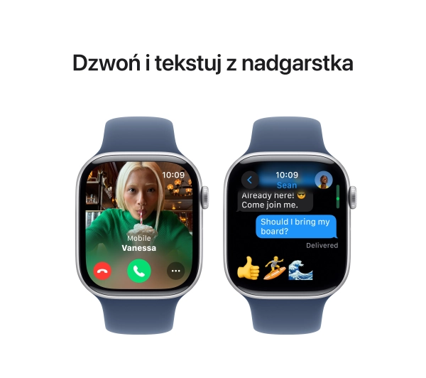 Apple Watch Series 10 GPS AI 46mm z aluminium srebrny pasek sportowy denim S/M - ⚡ EURO HIT CENOWY! ⚡ - Kup na Raty - RRSO 0%
