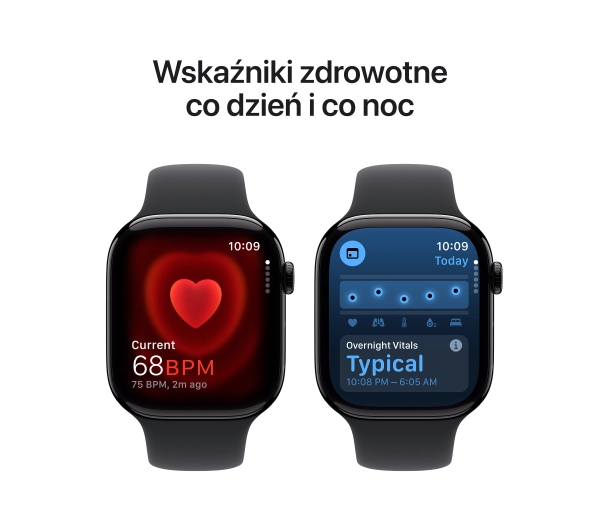 Apple Watch Series 10 GPS AI + Cellular AI 42mm aluminium onyks pasek sportowy czarny S/M - Kup na Raty - RRSO 0%