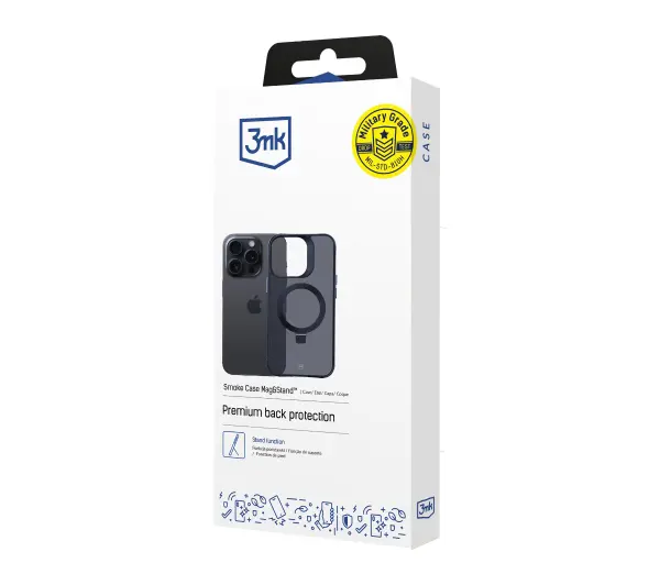 3mk Smoke Case Mag&Stand do iPhone 15 Pro Max Czarny