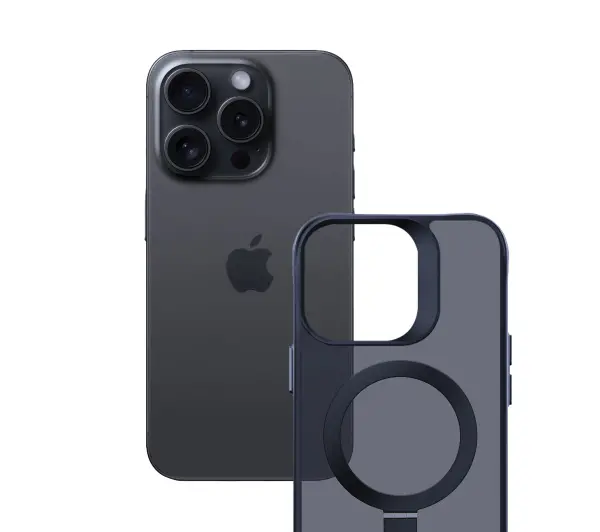 3mk Smoke Case Mag&Stand do iPhone 15 Pro Max Czarny