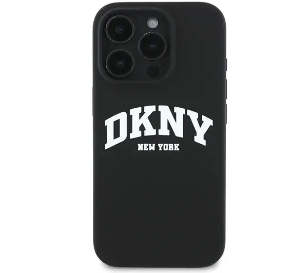 DKNY Silicone White Printed Logo MagSafe do iPhone 16 Pro Max Czarny