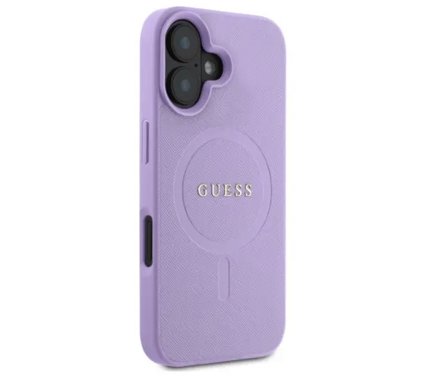 Guess Saffiano MagSafe do iPhone 16 Fioletowy