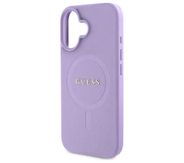 Guess Saffiano MagSafe do iPhone 16 Fioletowy