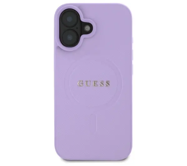 Guess Saffiano MagSafe do iPhone 16 Fioletowy