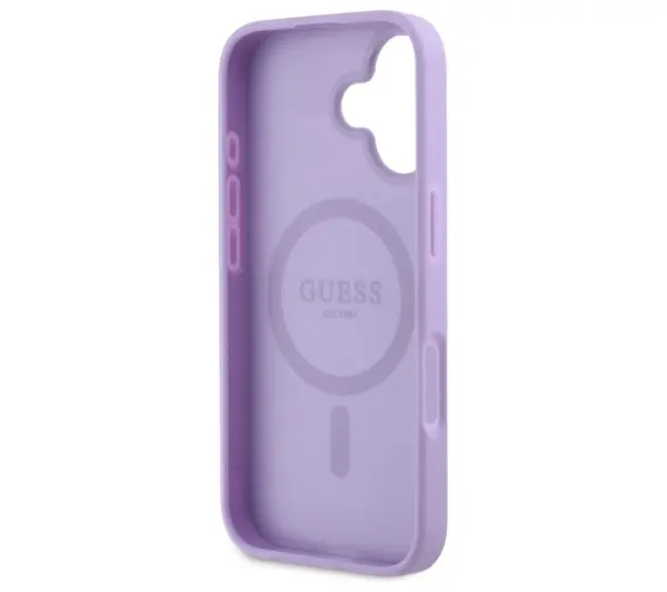 Guess Saffiano MagSafe do iPhone 16 Fioletowy