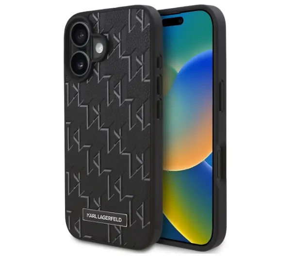 Karl Lagerfeld Hot Stamp MagSafe iPhone 16 Plus Czarny