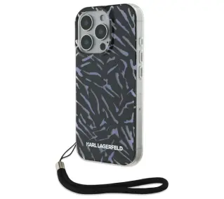 Karl Lagerfeld Zebra With Cord do iPhone 16 Pro Max Fioletowy