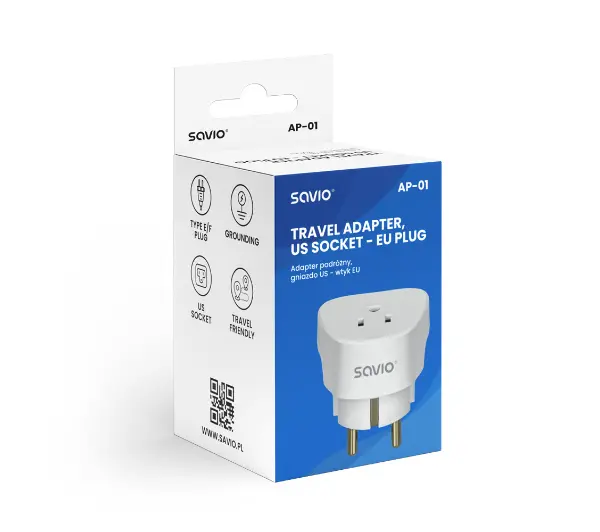 Savio AP-01 gniazdo US – wtyk EU