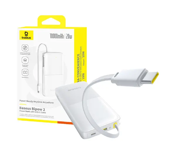 Baseus Bipow 2 Digital Display 10000mAh 20W Biały - ⚡ BESTSELLERY ⚡