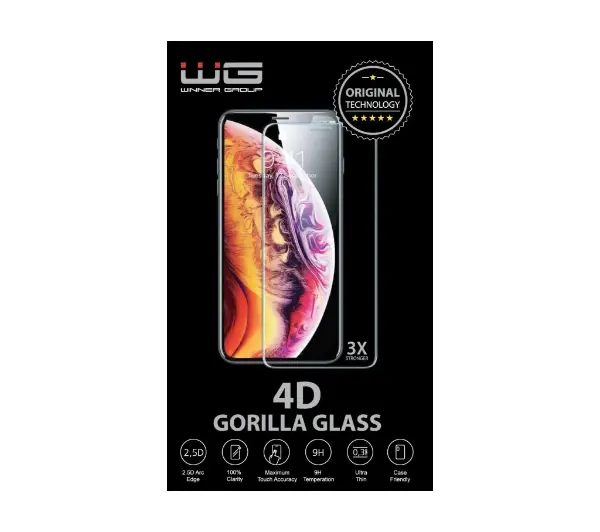 Winner WG 4D Full Glue do iPhone 15 Pro Czarny