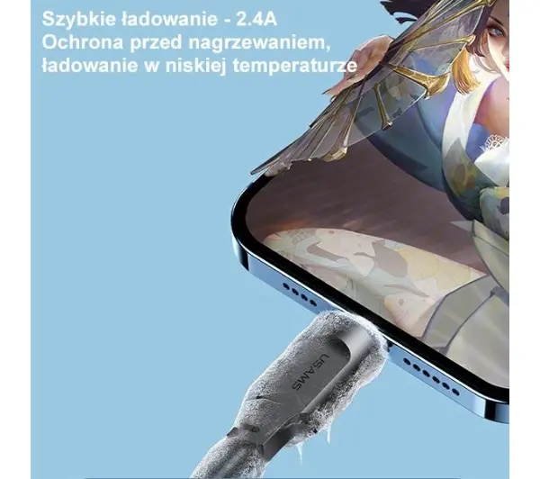 USAMS USB do Lightning 2,4A Fast Charging Lithe Series 1,2m Zielony