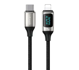 USAMS USB-C do Lightning LED 20W PD Fast Charge 1,2 Biały