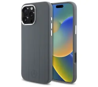 Mercedes-Benz Silicone Vertical Tonal Stripes MagSafe do iPhone 16 Pro Max Szary