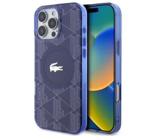 Lacoste IML Blend Monogram MagSafe do iPhone 16 Pro Max Granatowy