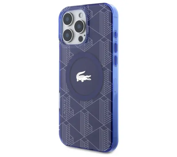Lacoste IML Blend Monogram MagSafe do iPhone 16 Pro Max Granatowy