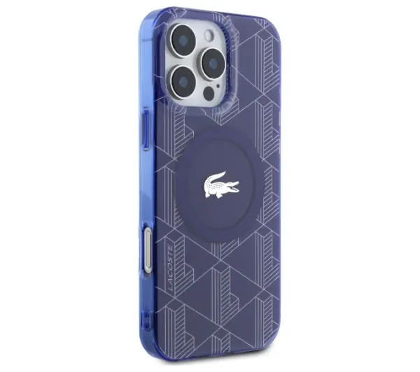 Lacoste IML Blend Monogram MagSafe do iPhone 16 Pro Max Granatowy