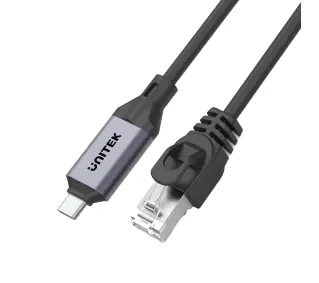 Unitek C18148AGY01-3M USB C RJ-45 LAN 3m Czarny