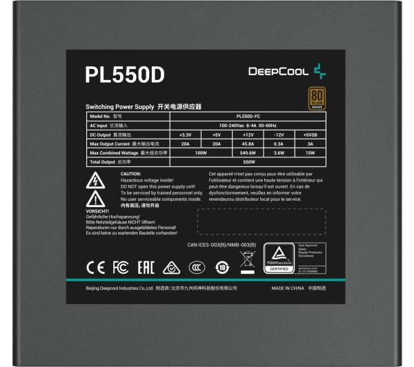 DeepCool PL550D 550W 80+ Bronze Czarny