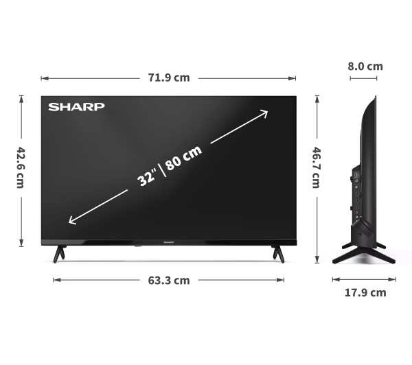 Sharp 32HA1705E 32" LED HD Ready DVB-T2 - Kup na Raty - RRSO 0%