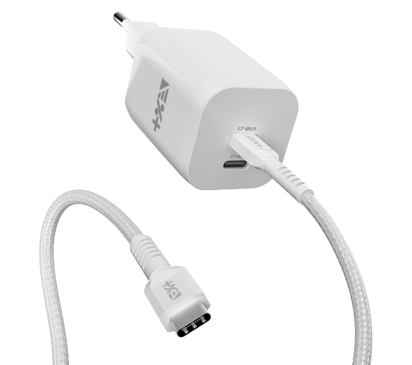 NEXT ONE Fast 35W GaN 2xUSB-C + kablem USB-C Biały