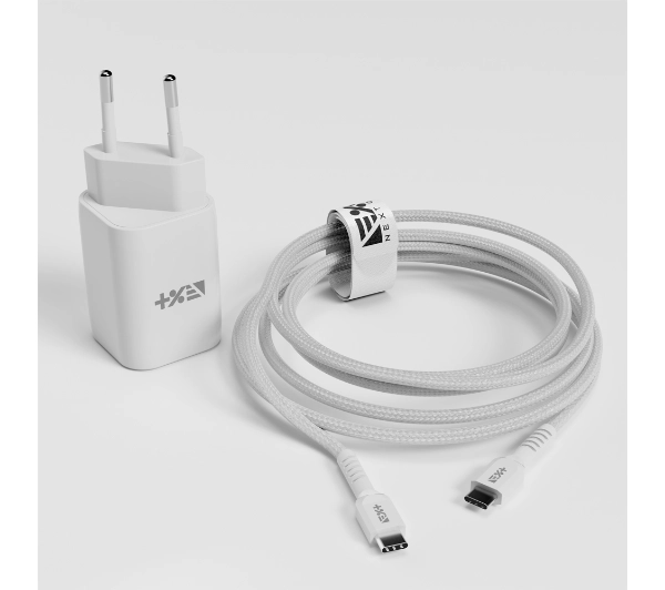 NEXT ONE Fast 35W GaN 2xUSB-C + kablem USB-C Biały