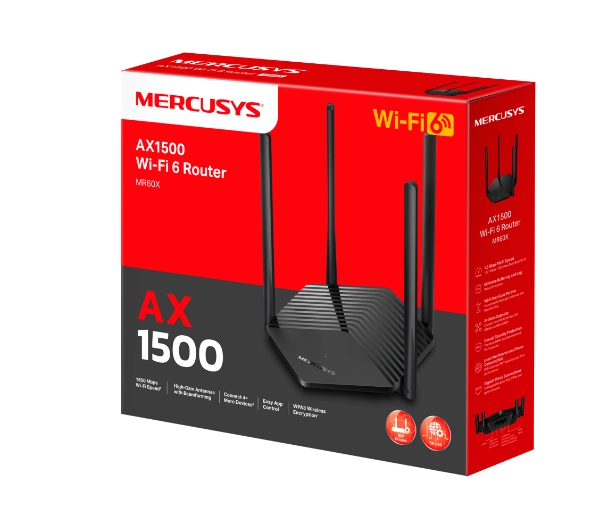 Mercusys MR60X AX1500 Czarny