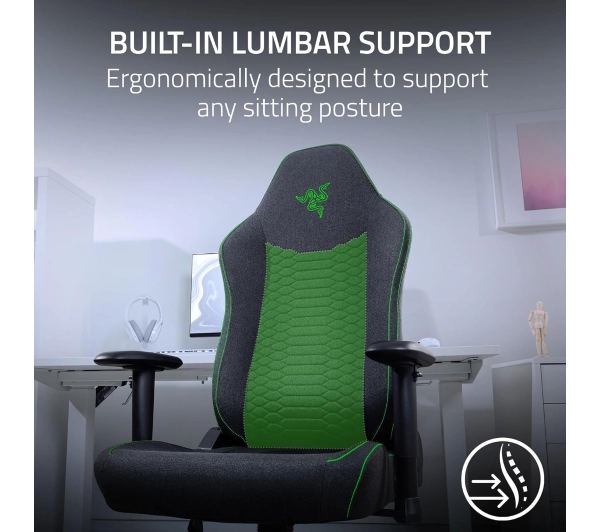 Razer Iskur V2 X Fabric Gamingowy do 136kg Tkanina Czarny - Kup na Raty - RRSO 0%