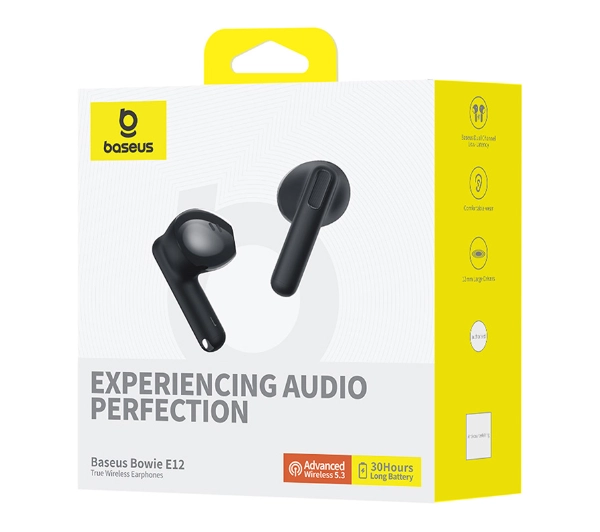 Baseus Bowie E12 Douszne Bluetooth 5.3 Czarny