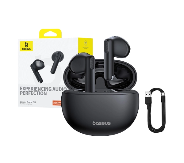 Baseus Bowie E12 Douszne Bluetooth 5.3 Czarny