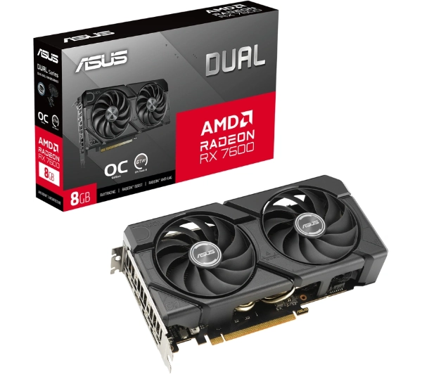 ASUS Dual Radeon RX 7600 EVO OC Edition 8GB GDDR6 128bit FSR