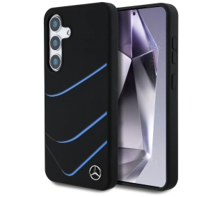 Mercedes-Benz Silicone Contrasted Curves MagSafe do Galaxy S25 Czarny
