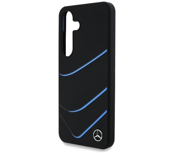 Mercedes-Benz Silicone Contrasted Curves MagSafe do Galaxy S25 Czarny