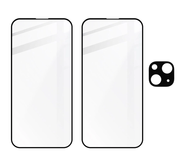 Bizon 2x szkło + szybka na aparat Edge 2 Pack do iPhone 15 Plus