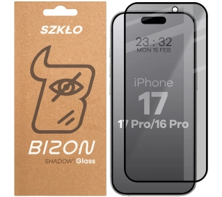 Bizon prywatyzujące pełne Edge Shadow do iPhone 16 Pro Przyciemniane
