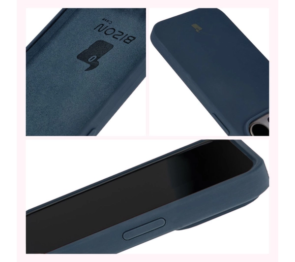 Bizon Silikonowe Soft do iPhone 14 Pro Ciemno-niebieski