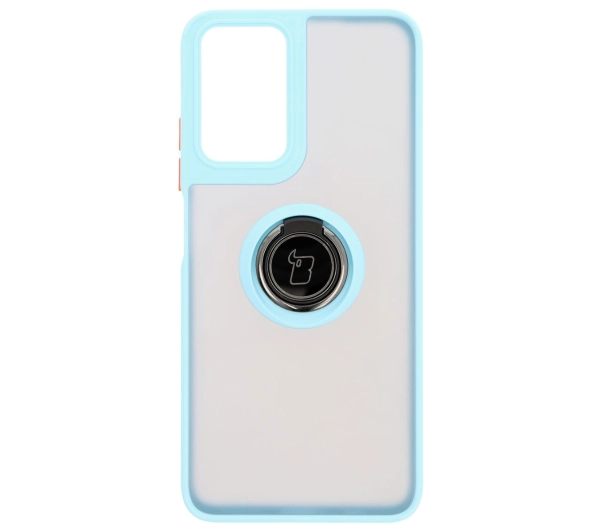 Bizon z uchwytem na palec Hybrid Ring do Motorola Moto G35 5G Przydymione z jasnoniebieską ramką