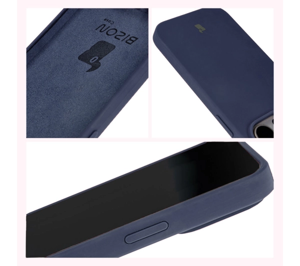 Bizon Silikonowe Soft do iPhone 15 Pro Ciemno-niebieski