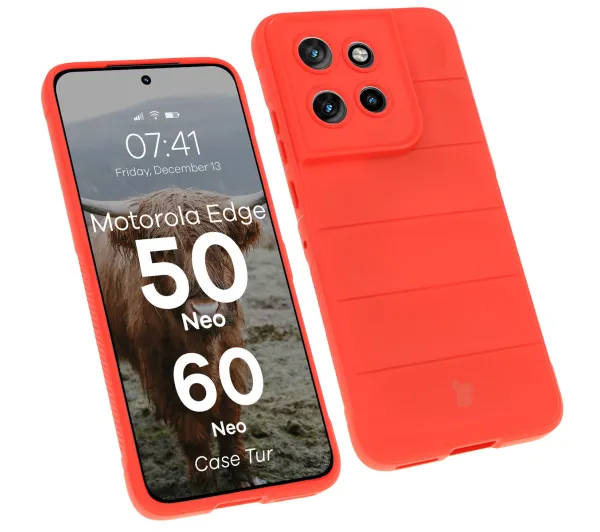 Bizon Tur do Motorola Edge 50 Neo/60 Neo Czerwony