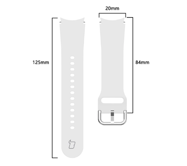 Bizon Strap Watch Silicone do Galaxy Watch 20mm Biały