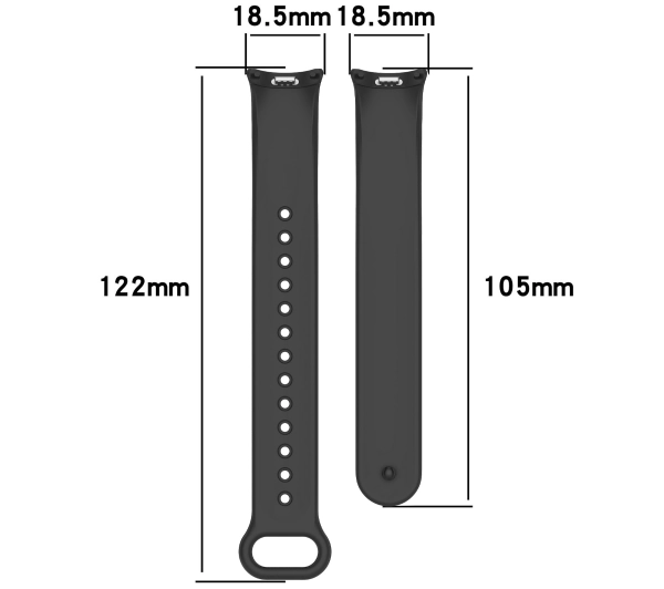 Bizon Strap Watch Dots do Xiaomi Smart Band 9 / 9 NFC / 8 Ciemno-szary