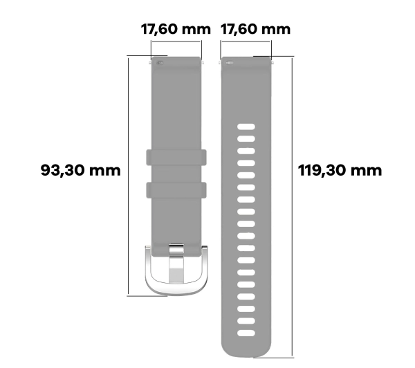 Bizon Strap Watch Silicone Pro T QuickRelease 18mm Jasnoszary
