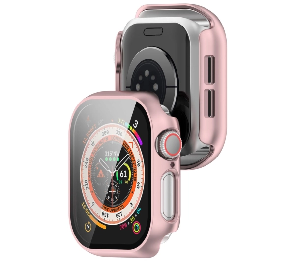 Bizon ze szkłem do Apple Watch 10/11 46mm Jasnoróżowy
