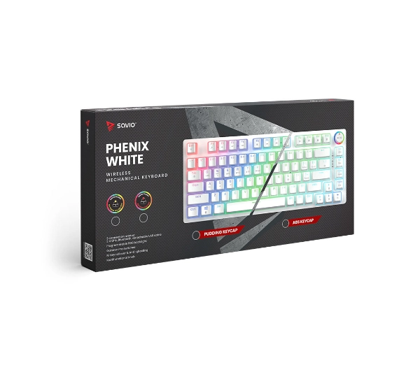 Savio Phenix White Gateron Yellow Pro Pudding Biały