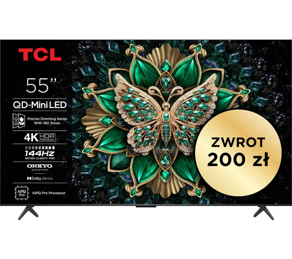 TCL 55C6K 55" QD-Mini LED 4K 144Hz Google TV Dolby Vision IQ Dolby Atmos HDMI 2.1 DVB-T2