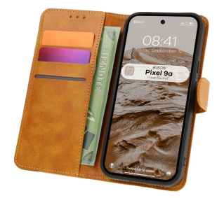 Bizon z klapką Pocket do Google Pixel 9a Brązowy