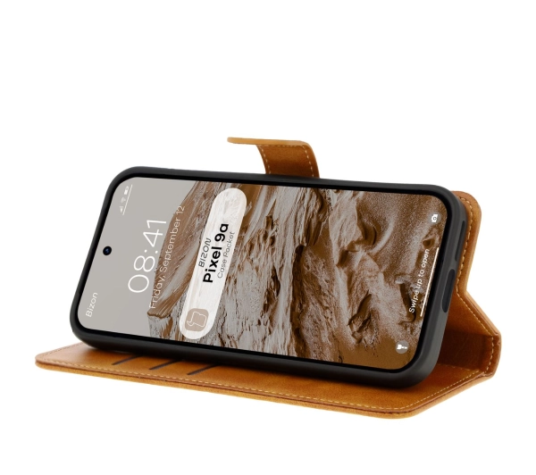 Bizon z klapką Pocket do Google Pixel 9a Brązowy